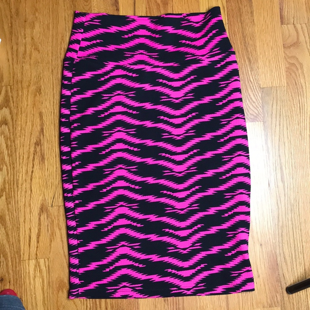Pink and black lularoe skirt